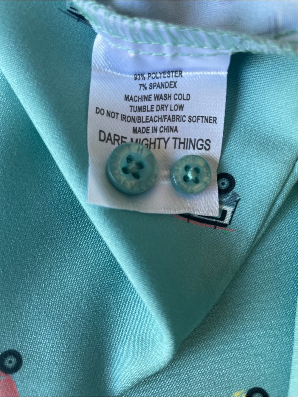 RSVLTS Women’s Teal KUNUFLEX Short Sleeve Shirt with Car Print NWT - Picture 8 of 16
